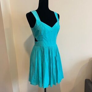 KEEPSAKE the Label Teal A-Line Cutout Mini Dress
